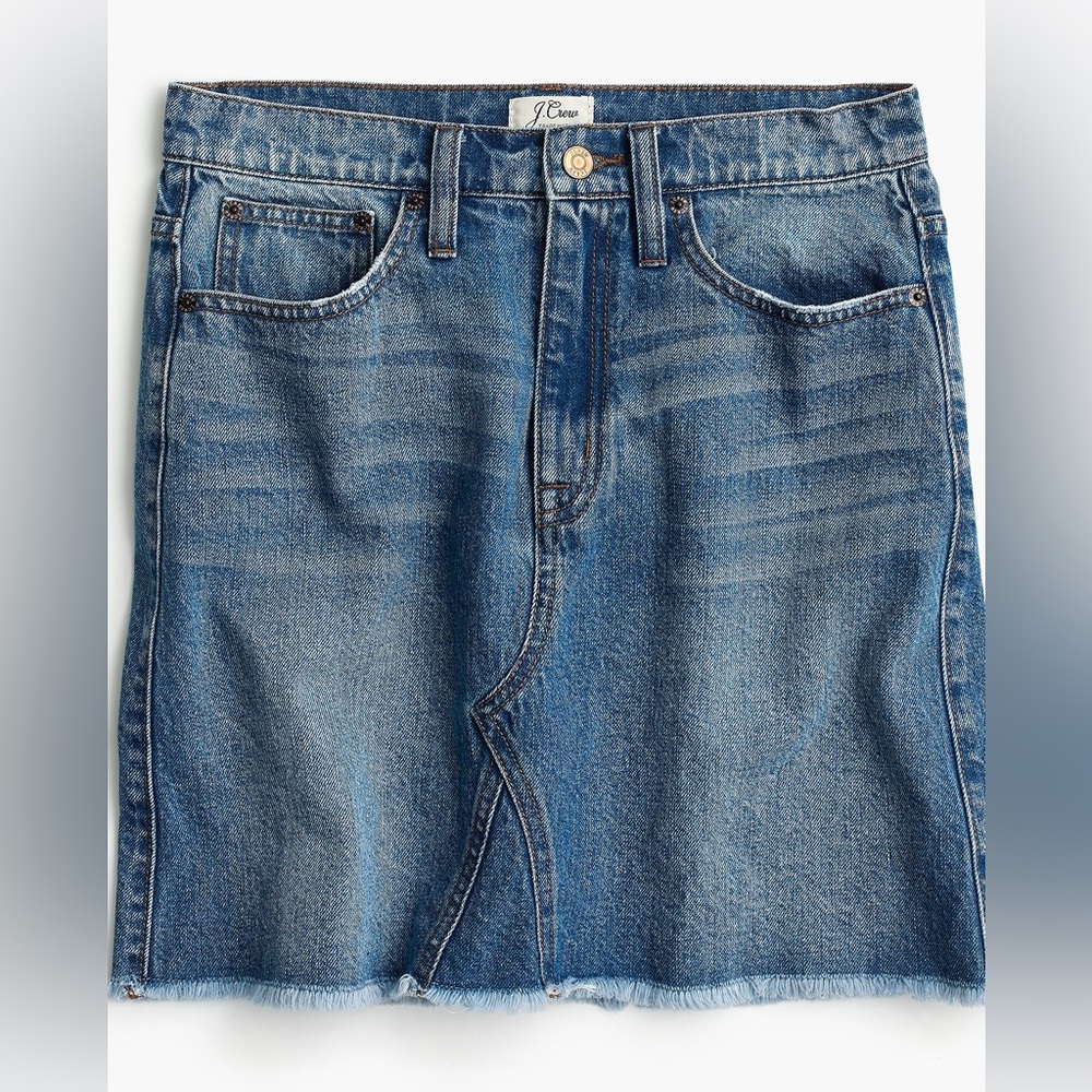 J.CREW Classic Denim Skirt in Birch wash - NWT